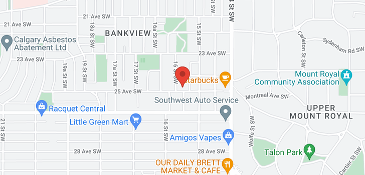 map of 1608 25 Avenue SW